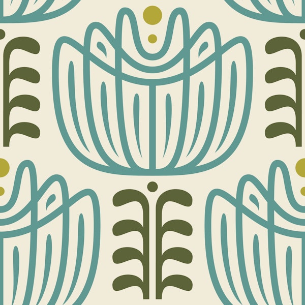 Tulip Inspired Elegance in Teal Green - L