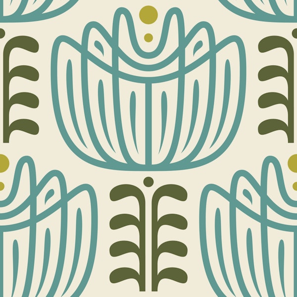 Tulip Inspired Elegance in Teal Green - S