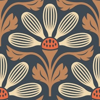 Classic Petal Elegance in Brown - S tapete