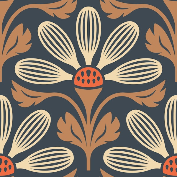 Classic Petal Elegance in Brown - S