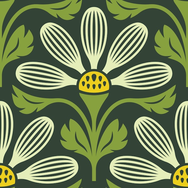 Classic Petal Elegance in Green - L