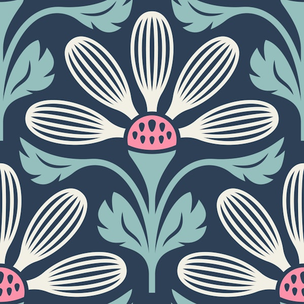 Classic Petal Elegance in Blue - S