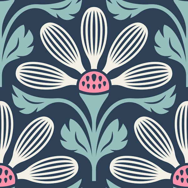 Classic Petal Elegance in Blue - L