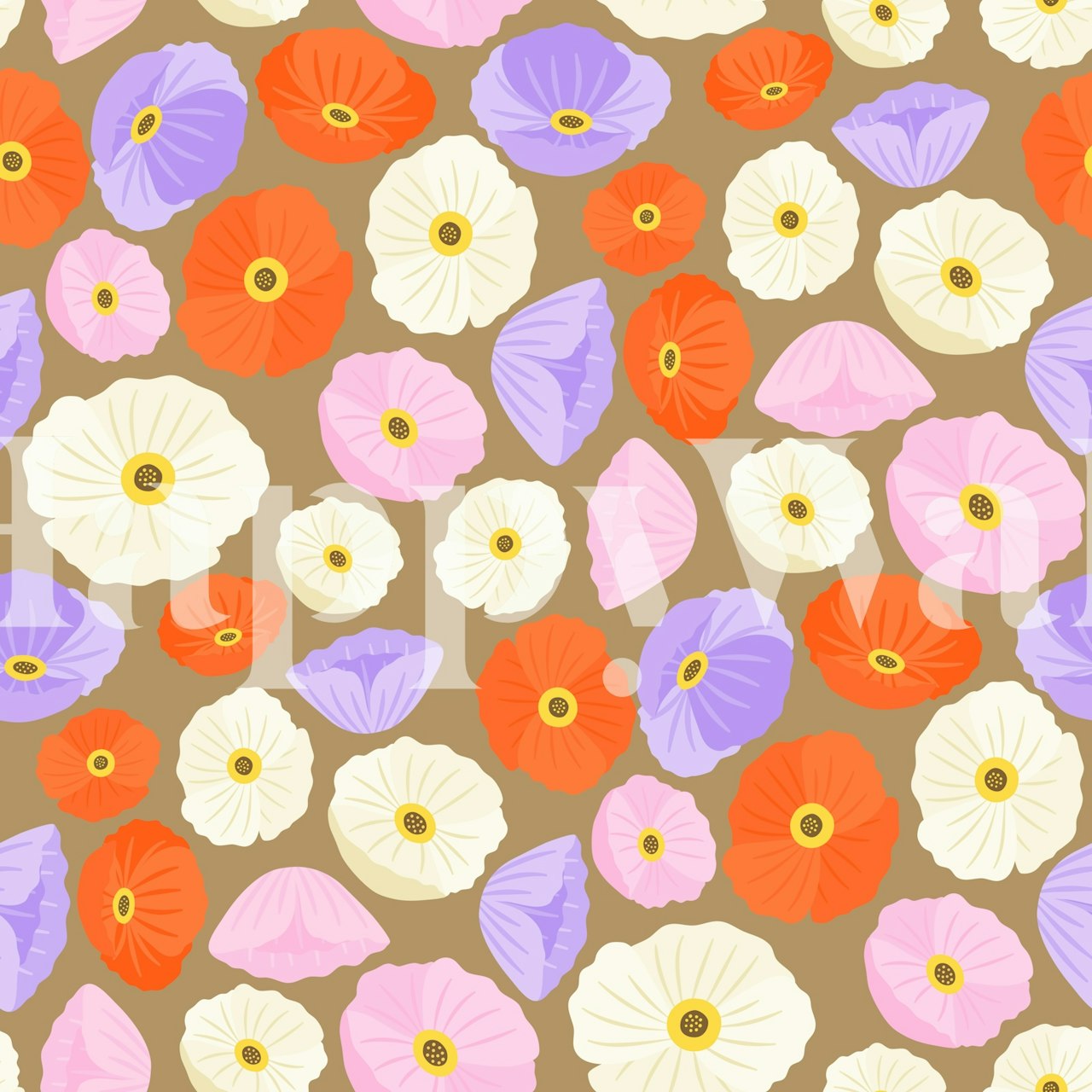 Gold Californian Poppies tapet i ett rum