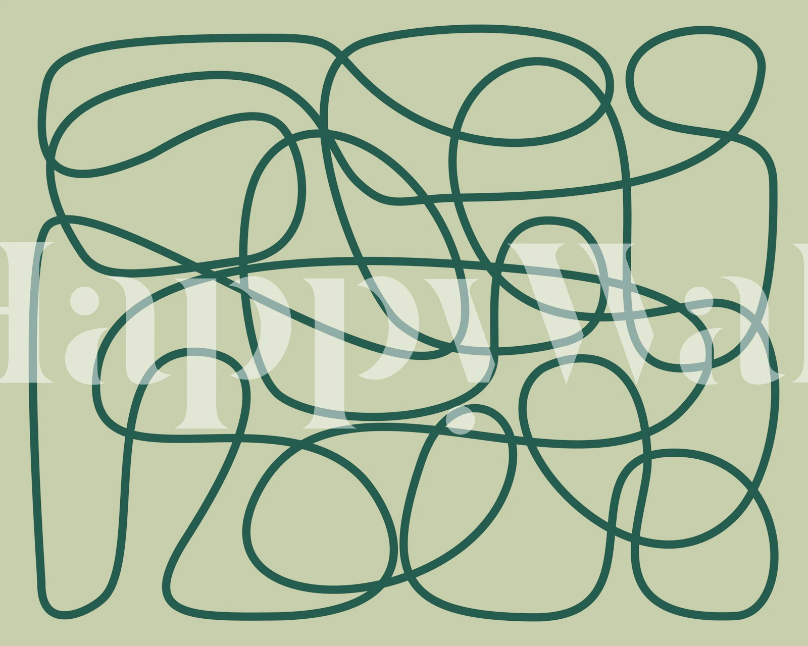 Abstract Thinking Greenery wallpaper design