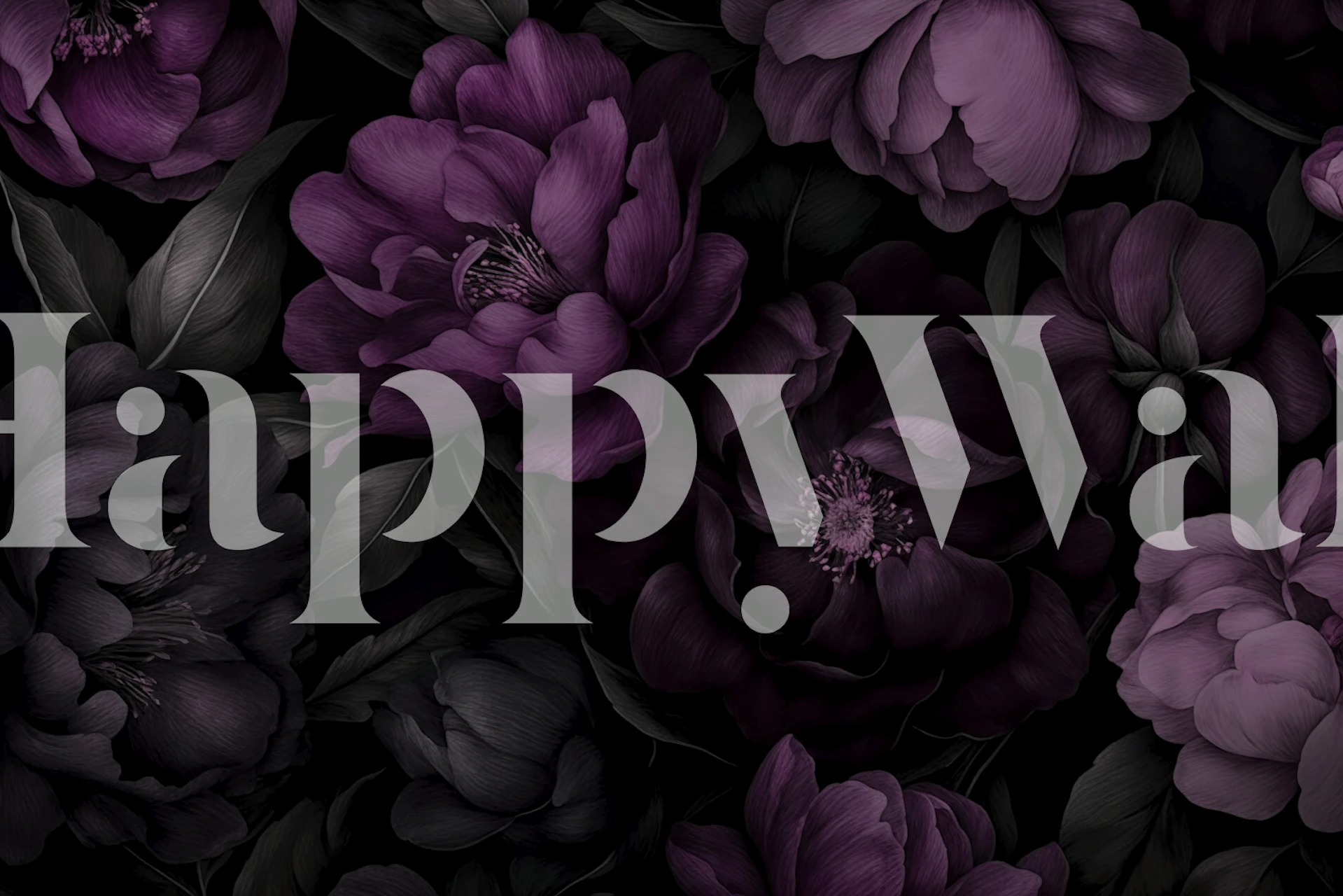 Deep Purple Nocturnal Gothic Garden Grace wallpaper design.