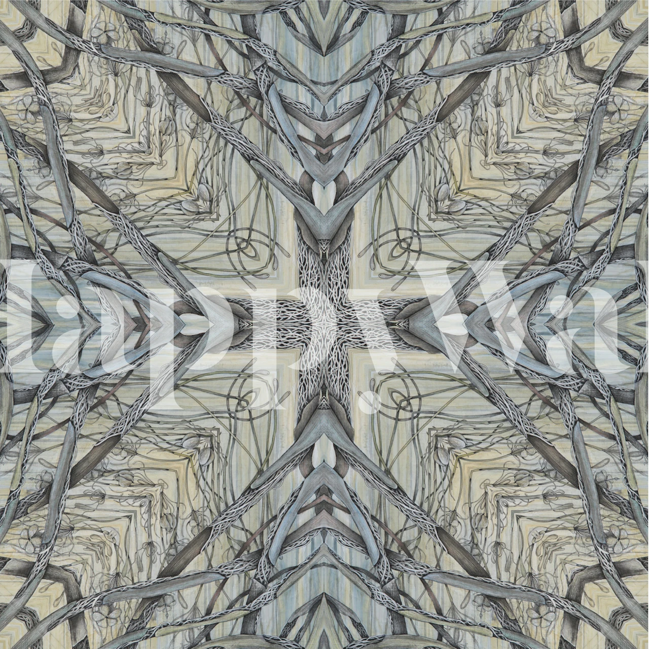 Intricate Forest Maze 4 Tapete in einem Raum