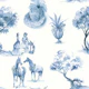 Elegant Pastoral Toile in Blue