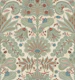 Botanic Damask Sage Green Red Cream