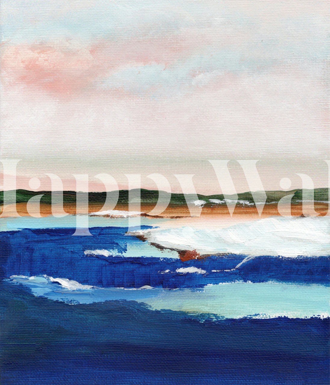 Abstract ocean waves with blue and teal colors wallpaper