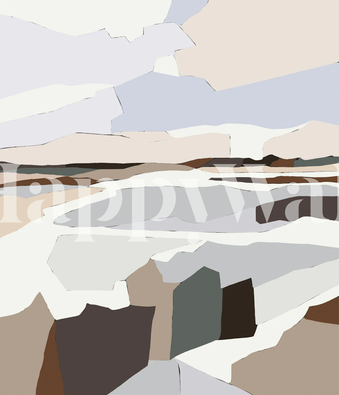 Desert Earth Tones wallpaper in a room