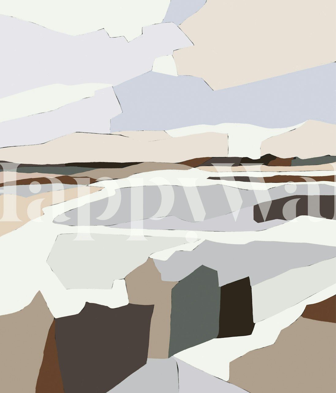 Papel de parede Desert Earth Tones em um quarto