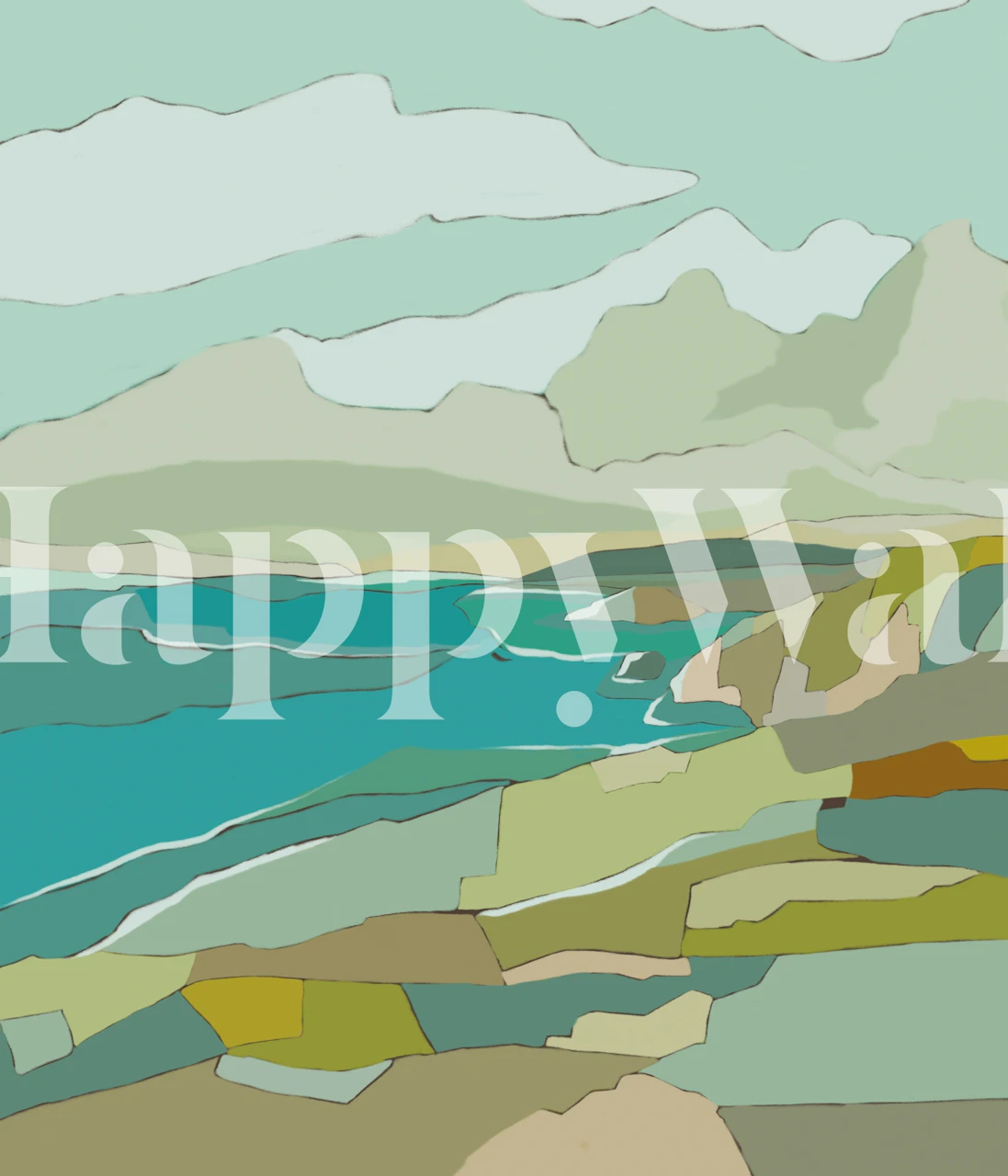 Tapeta Serene Coastal View u sobi