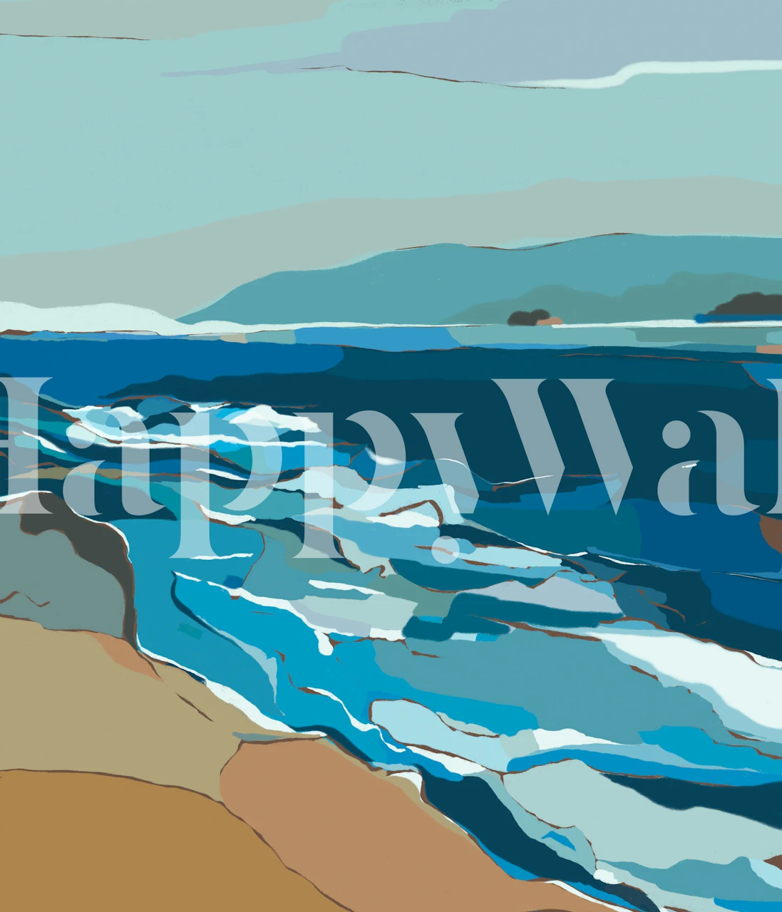 Azure Coastline wallpaper in a room