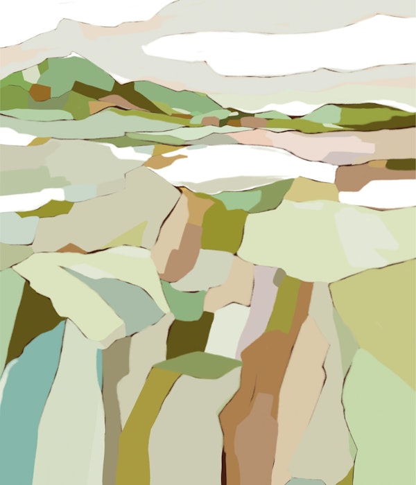 Abstract Green Meadows