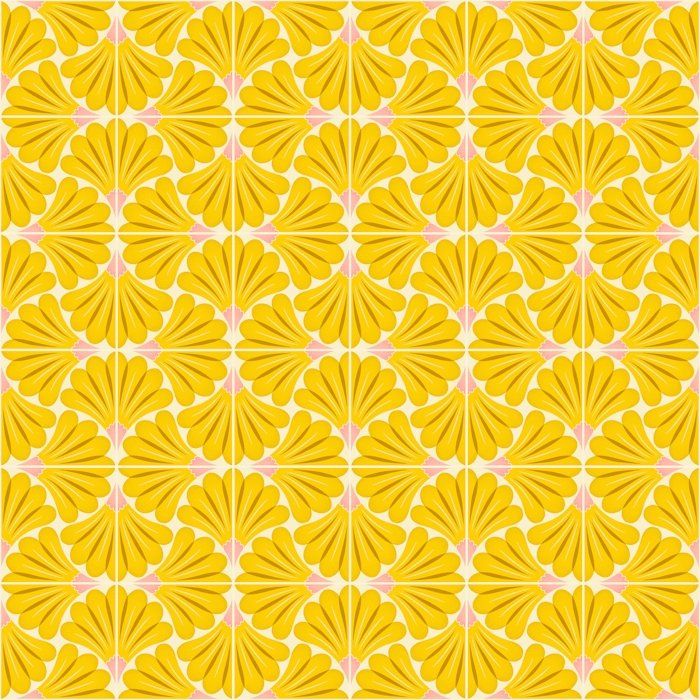 Yellow Floral Pattern Wallpaper for Bright Interiors