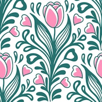 Charming Spring Pink Tulips Harmony behang