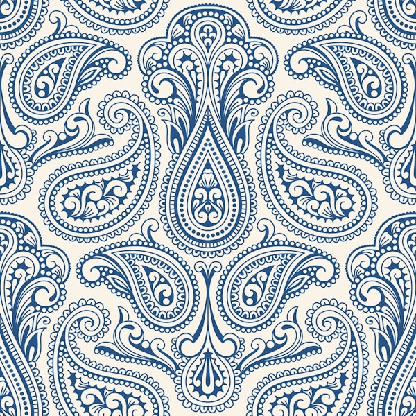 Elegant Paisley Blue Design