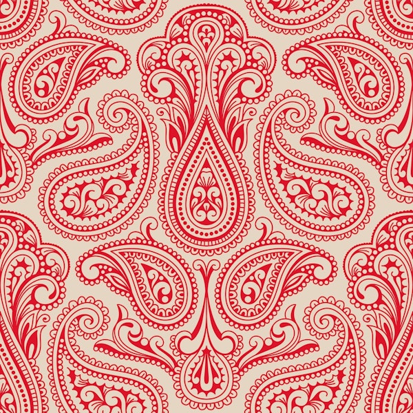 Red Paisley Elegance