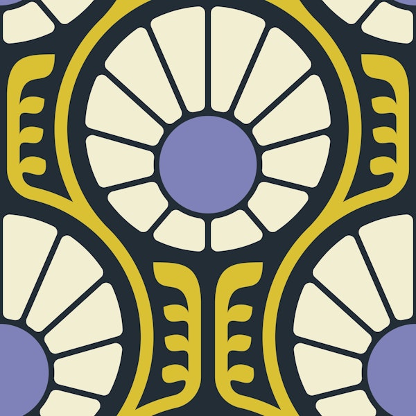 Retro Daisy Delight in Purple Yellow - S