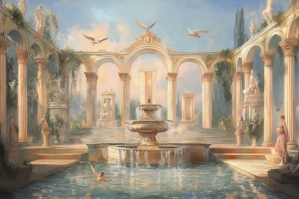 Tranquil Fountain Oasis