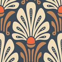 Elegant Floral Vibes in Brown Red - L tapete