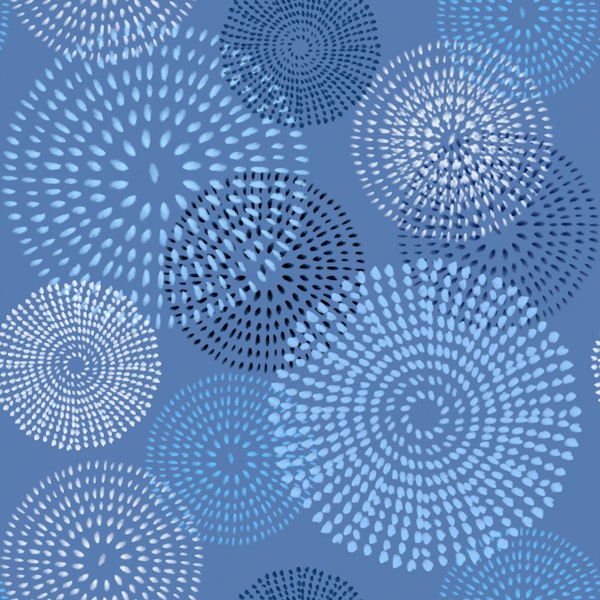 Ocean Drops Circles in Soft Blue