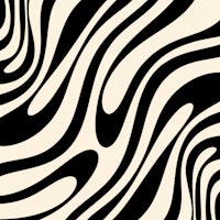 Abstract Wavy Loops Black and Cream Pattern wallpaper