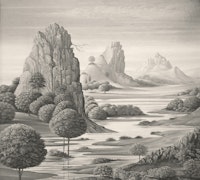 Peace River Valley (BW) warm tapete