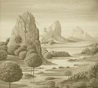 Peace River Valley (BW) sand tapete