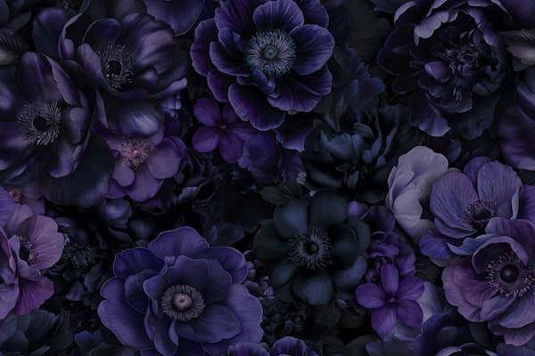 Mystical Dark Midnight Garden Flowers