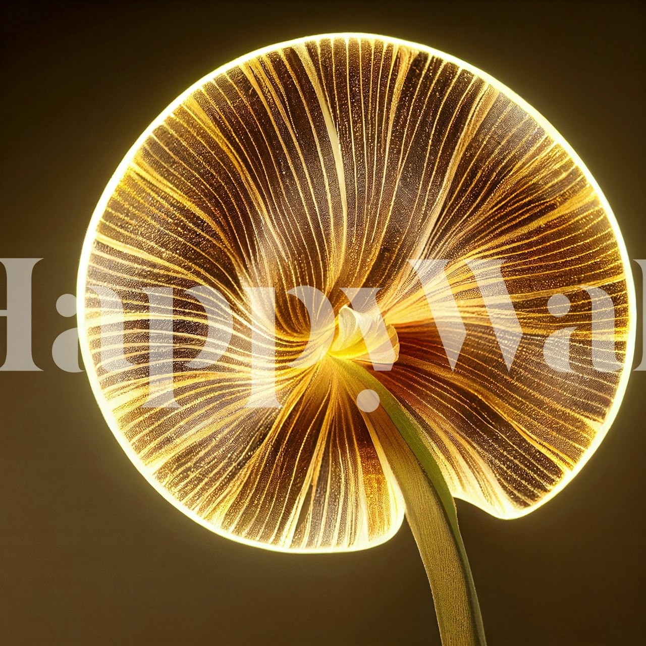 Gold floral patterns with amber tones wallpaper