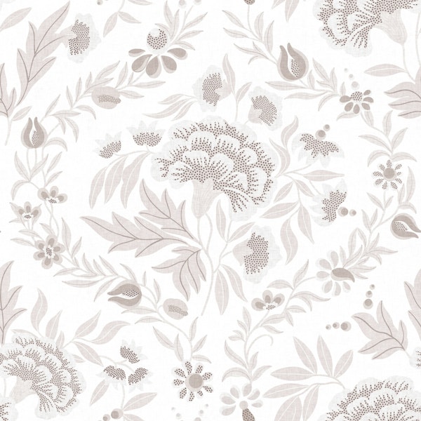 Georgian Floral - Warm Taupe