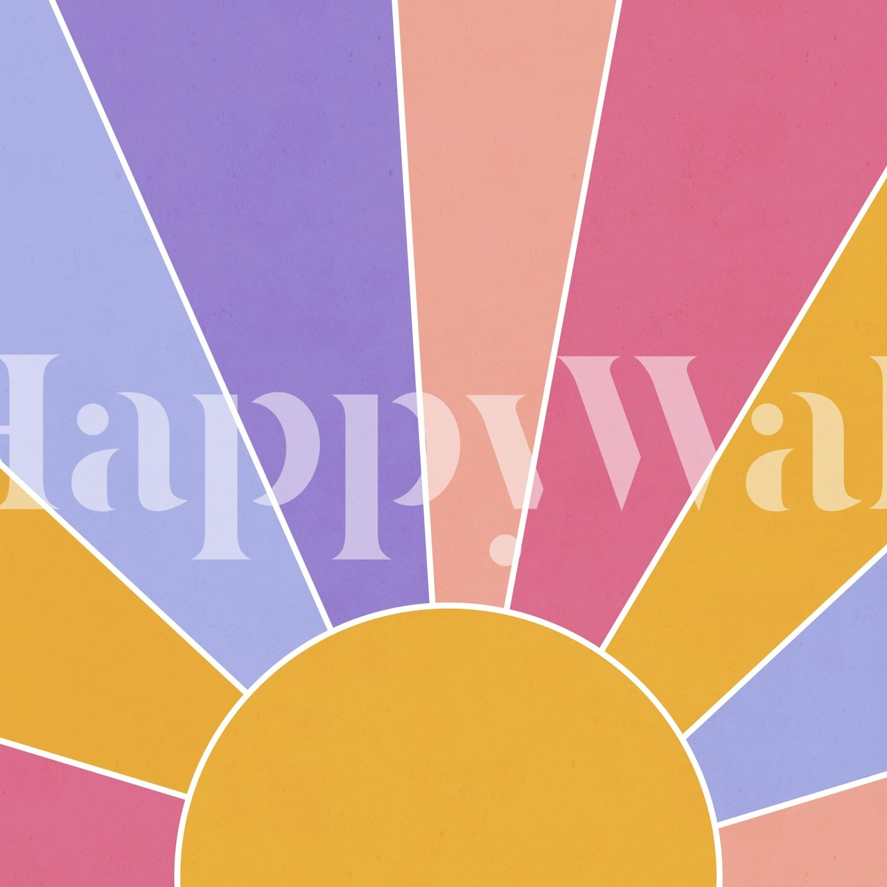Pastel sunburst design with pink, yellow, and purple colors wallpaper