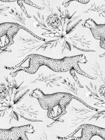 Safari Cheetah Toile - black and white ταπετσαρία