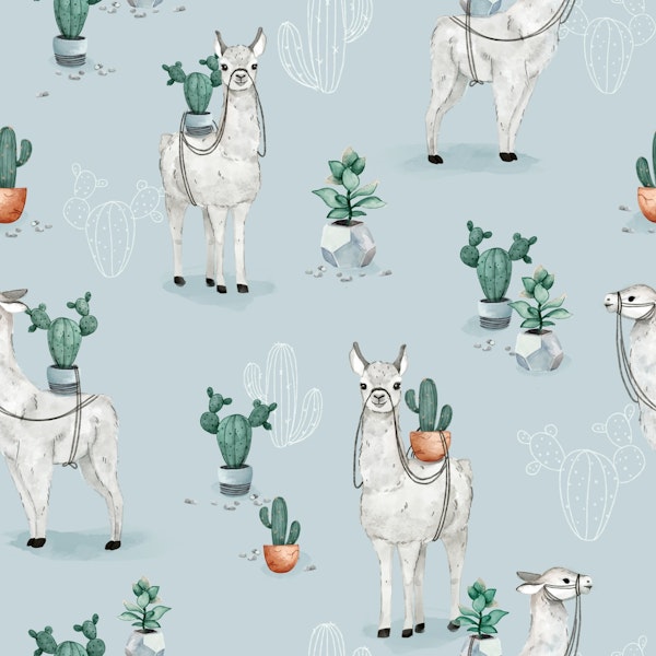 Cactus Llama - blue