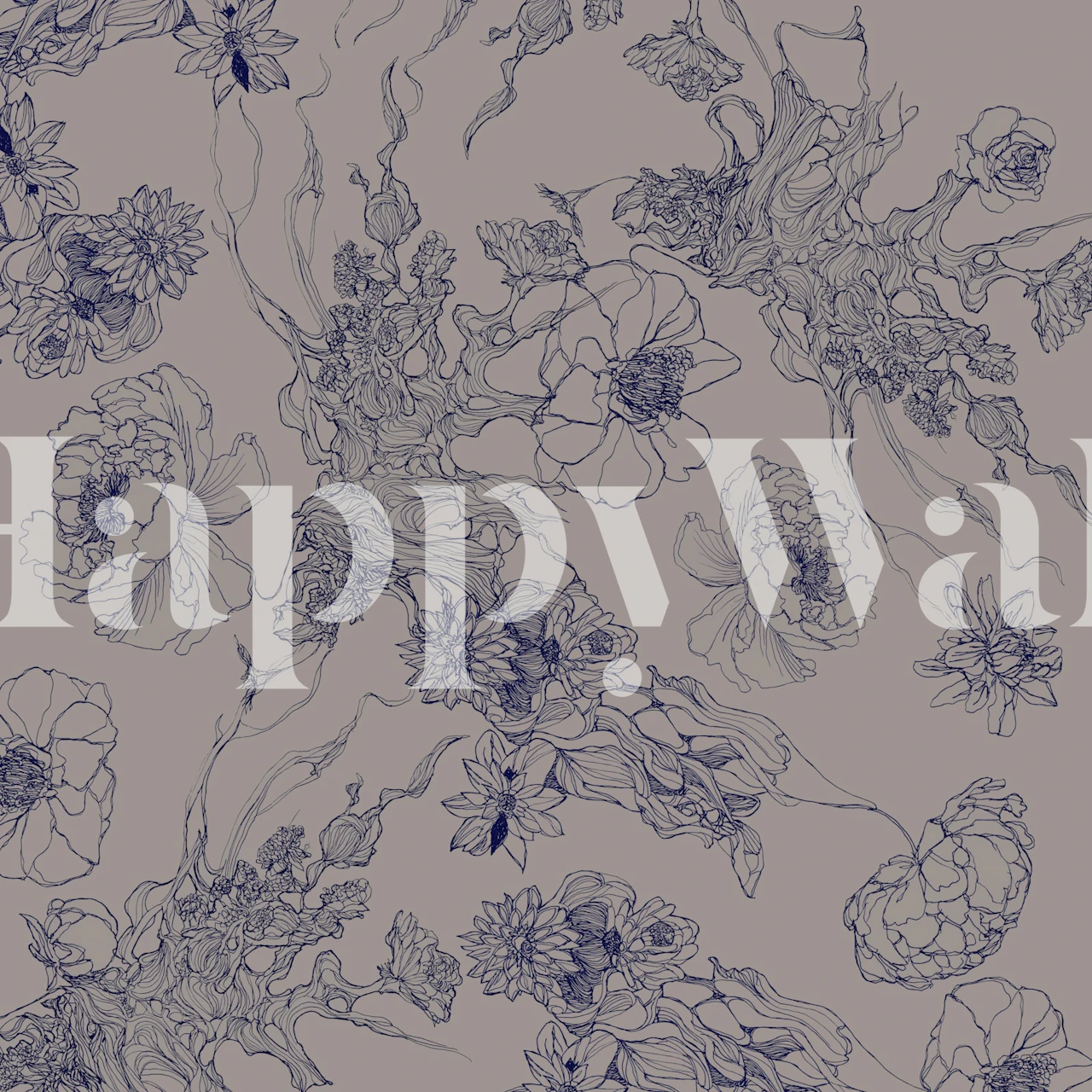 Delicate Floral Vines wallpaper in a room