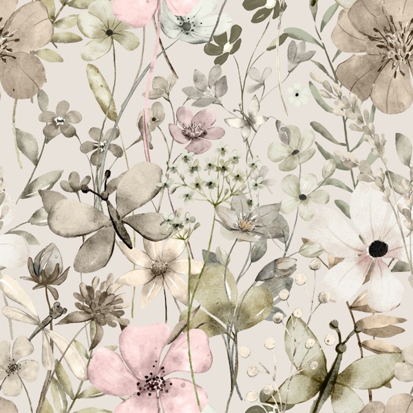 Flower paradise pink khaki