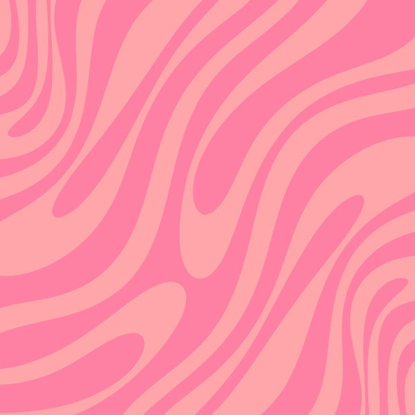 Groovy Pink Wavy Loops Contemporary Abstract