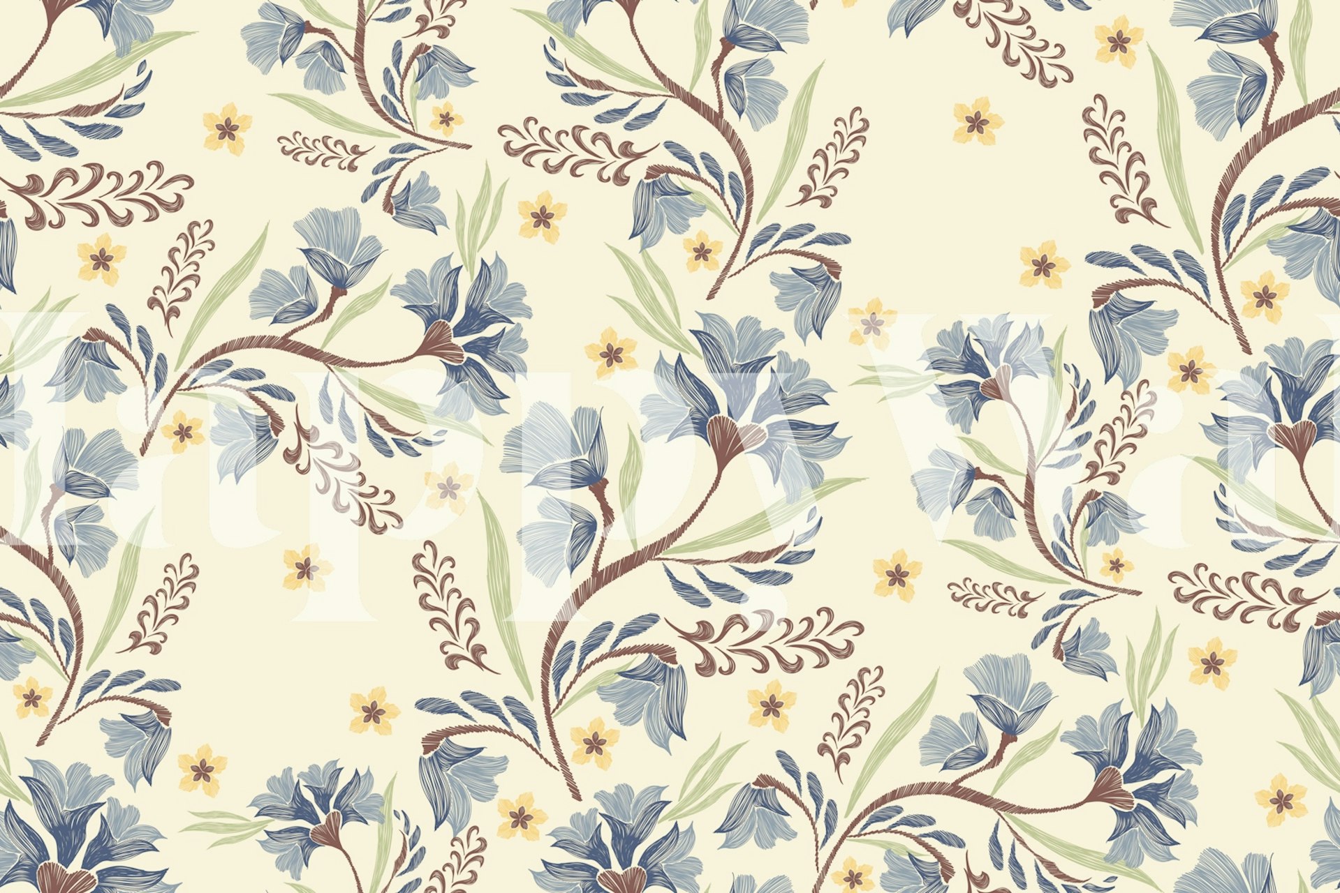 Charming Floral Decor ταπετσαρία σε ένα δωμάτιο