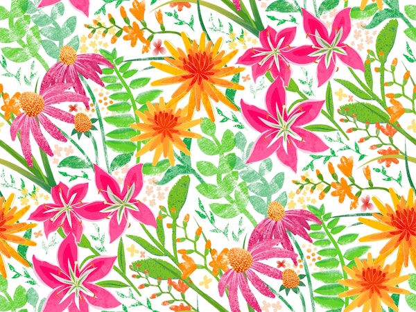 Hot Summer bold floral