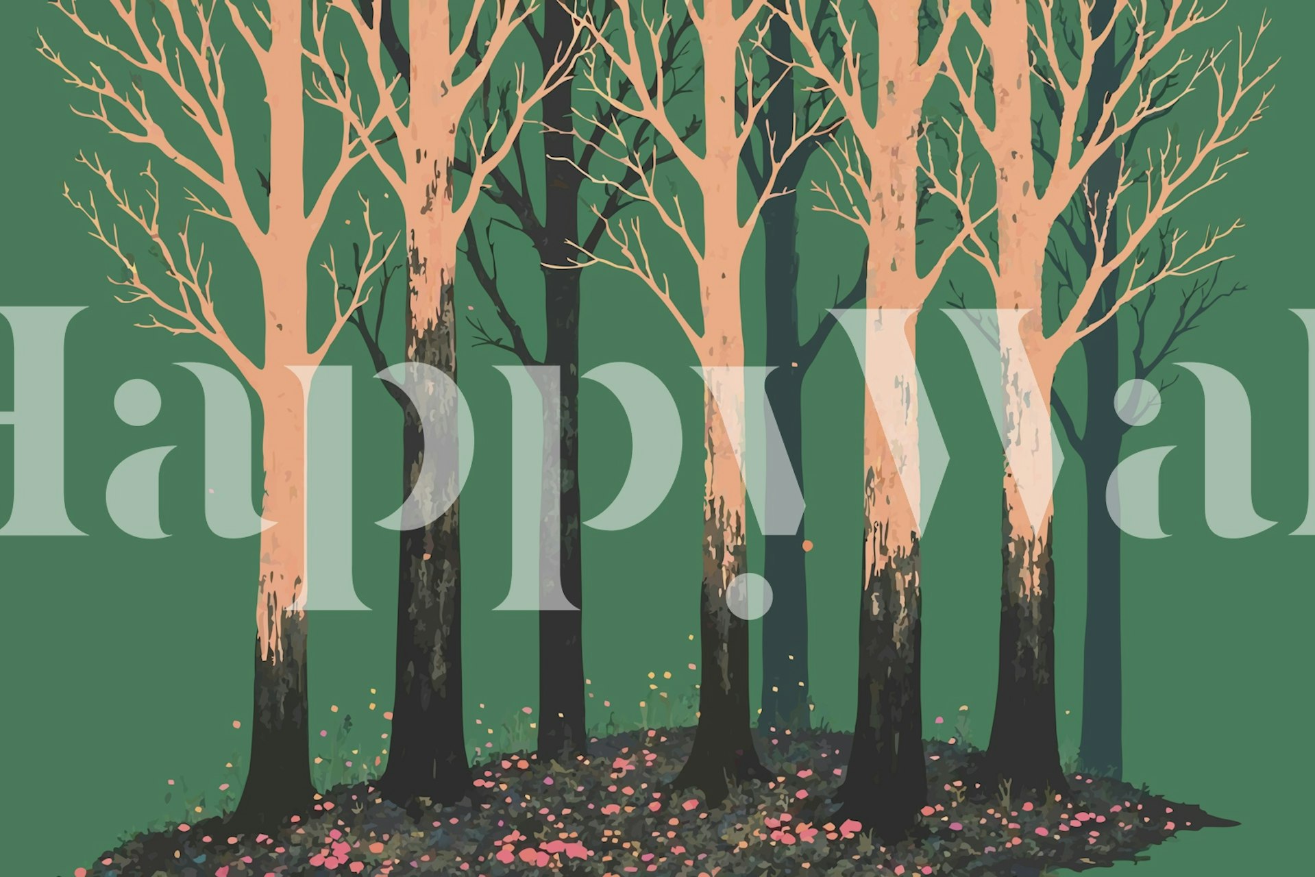 Enchanted forest wallpaper v místnosti