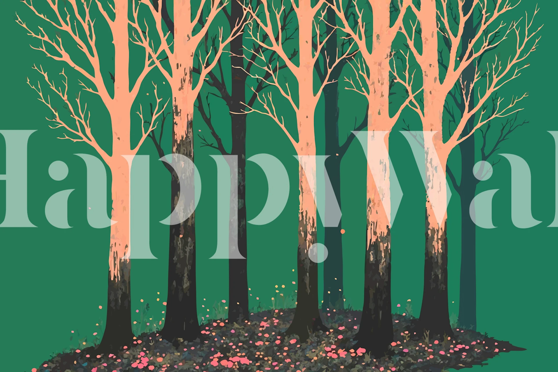 Enchanted forest wallpaper dans une pièce