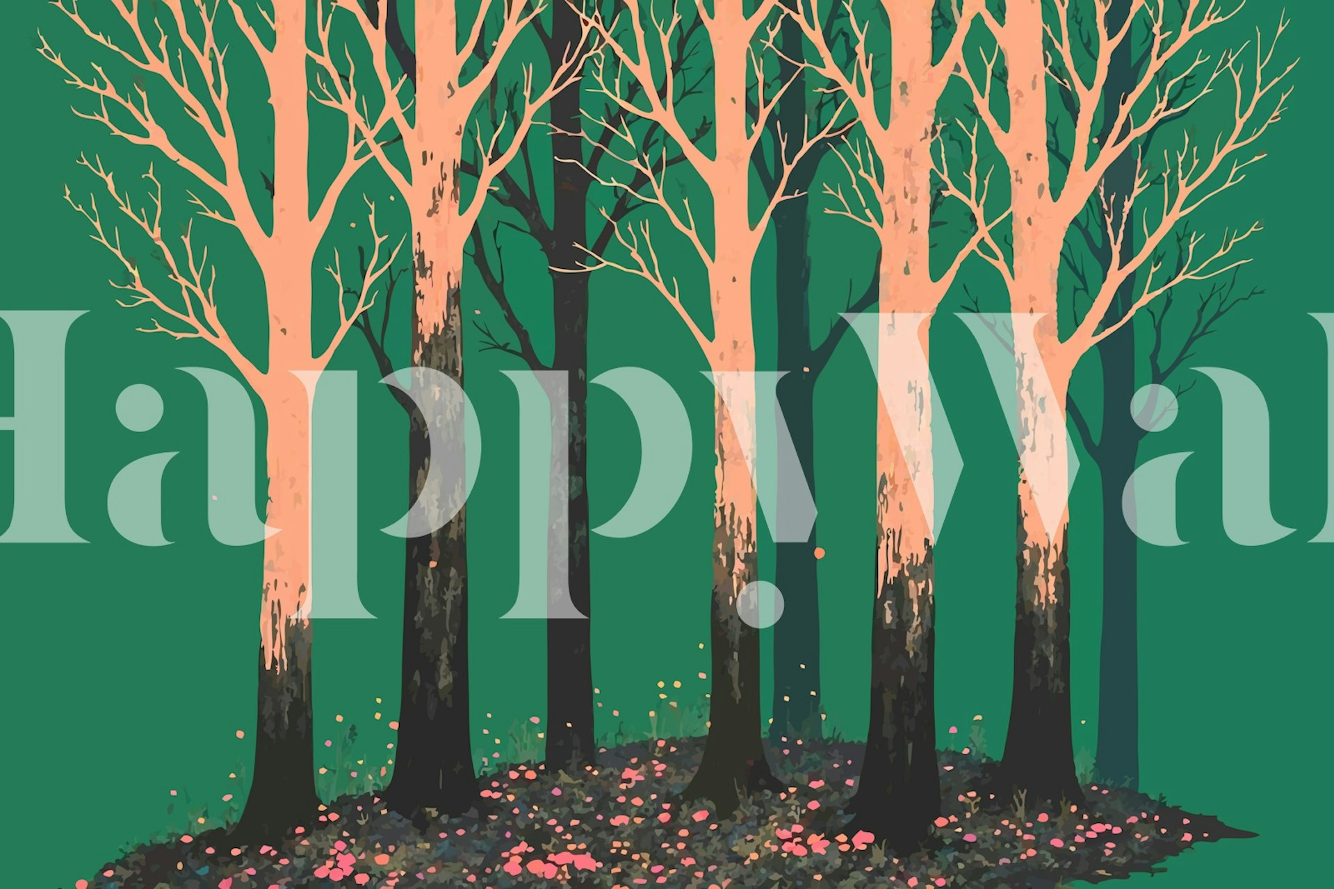 Enchanted forest wallpaper in una stanza