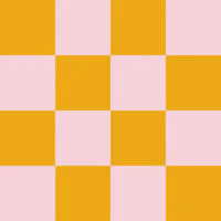 Pink and Yellow Checkerboard - Large tapet