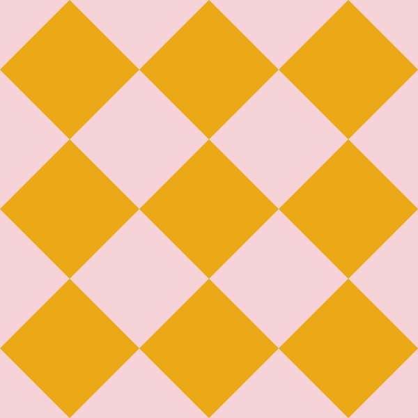 Diagonal Checkerboard - Pink and Yellow