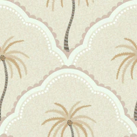 Tropical Fan Pattern - Sorbet Orange tapete