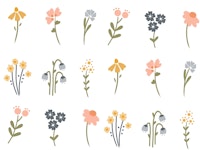 Wildflower Portraits on White tapet