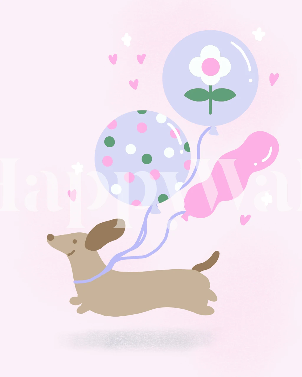 Dachshund Party tapeta u razigranom prostoru