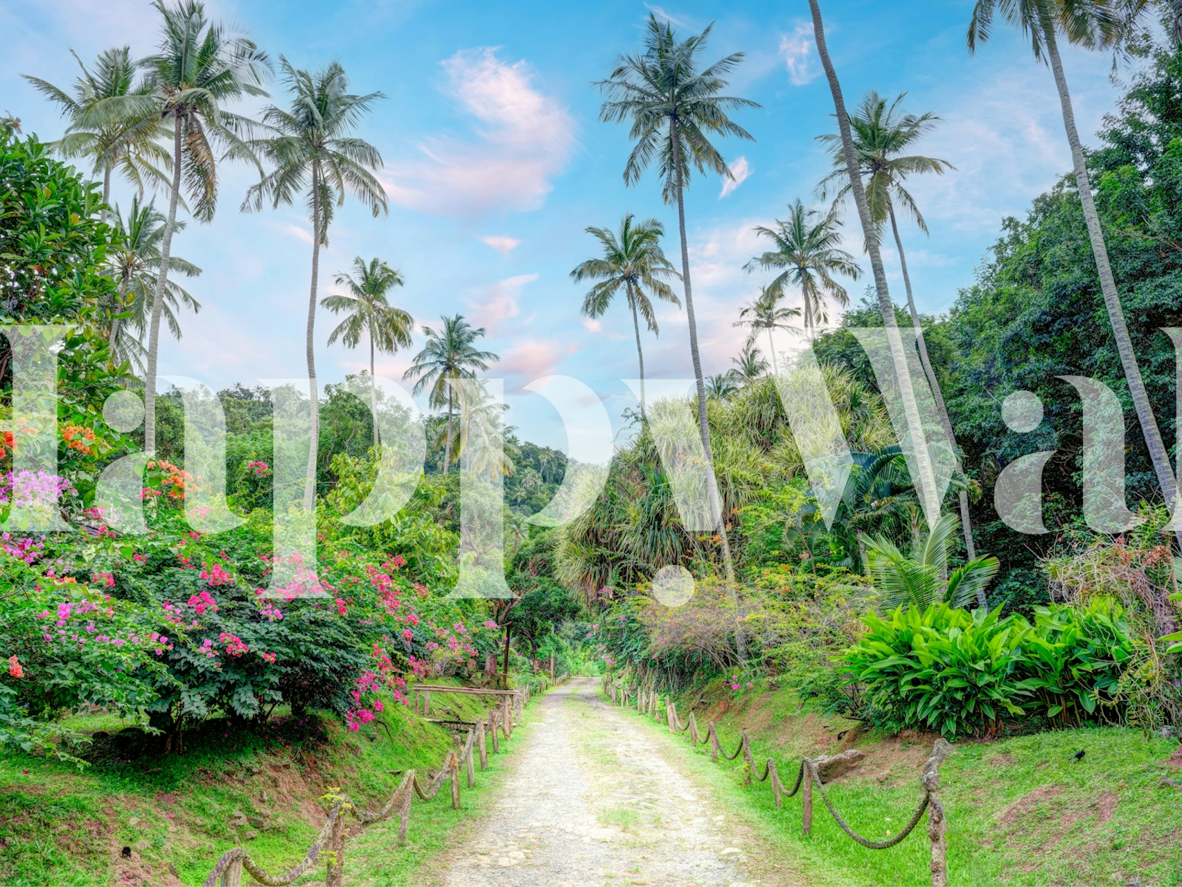 Papel pintado Vibrant Jungle Stroll en una habitación